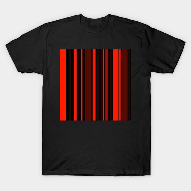 red and black abstract linear pop art design T-Shirt by pauloneill-art